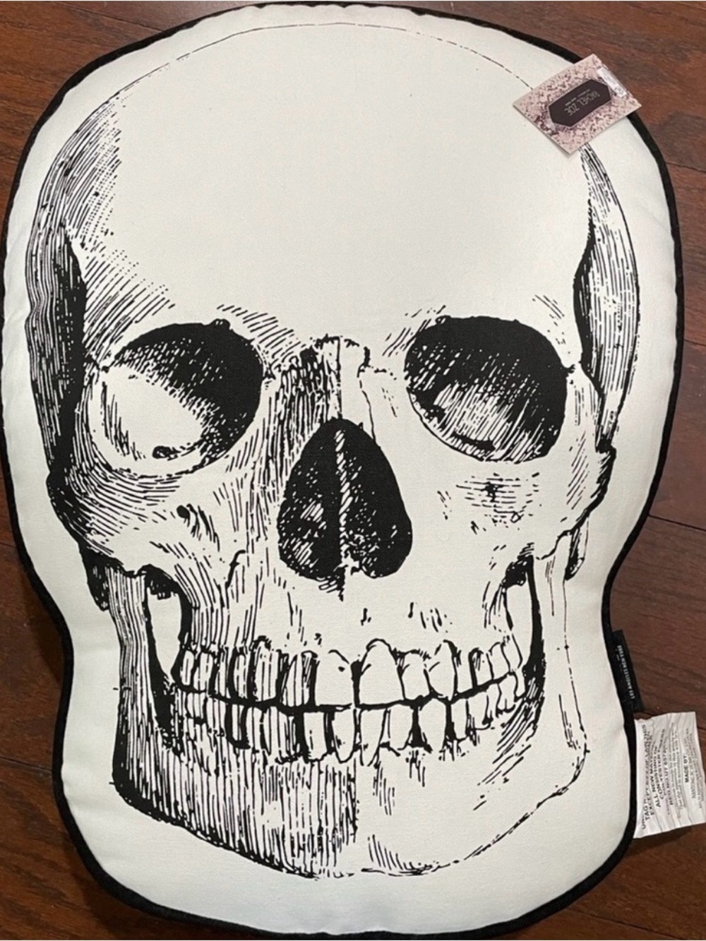 Rachel Zoe Black and White Skull Accent Pillow